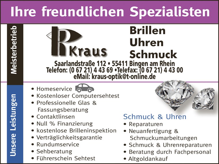 Kraus-Optik – Ihre freundlichen Spezialisten