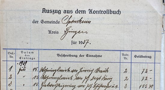Ein Dokument aus dem Bestand 27, Sponsheim