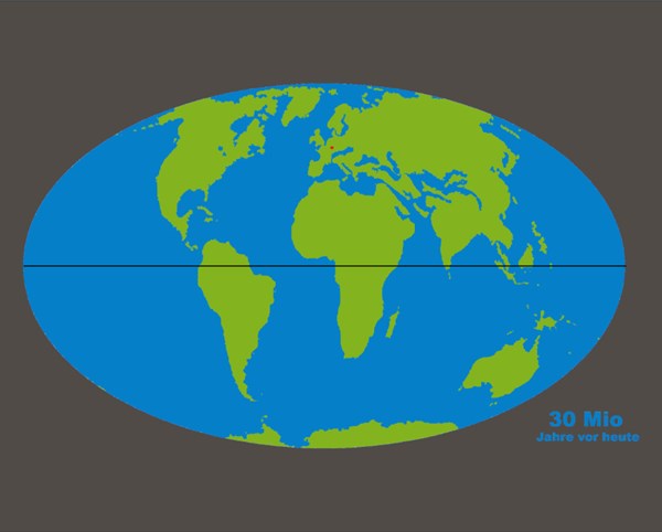 Standbild 30 Millionen Jahre vor heute