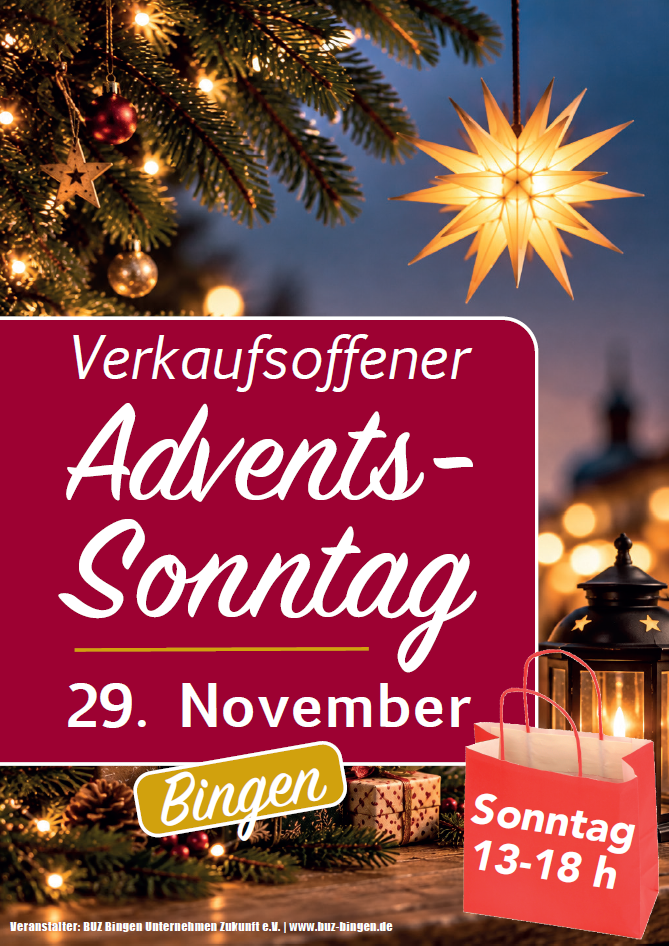 Am 1. Advent öffnen die Geschäfte in der Binger Innenstadt.
