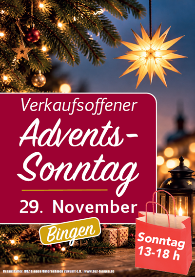 Am 1. Advent öffnen die Geschäfte in der Binger Innenstadt.
