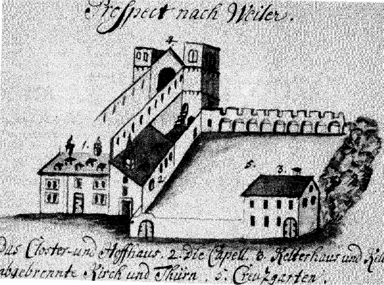 Eine Darstellung der 1778 wiedererbauten Marienkapelle. "Prospect" meint Ansicht, Blickrichtung.