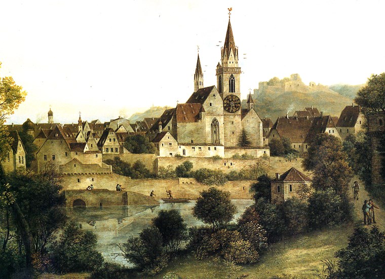 Ansicht von Bingen um 1820 von Westen.