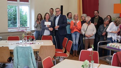 OB Thomas Feser gratulierte persönlich zum Jubiläum.