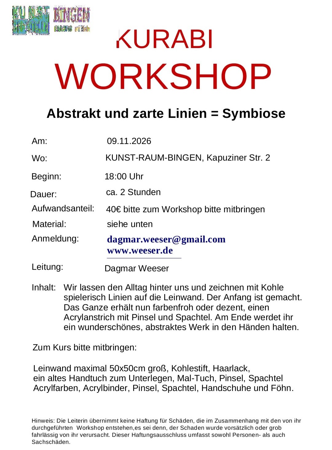 WORKSHOP / ABSTRAKT UND ZARTE LINIEN = SYMBIOSE
