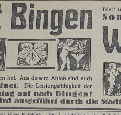 1928 – die ersten Anfänge eines zentralen Binger Weinfestes