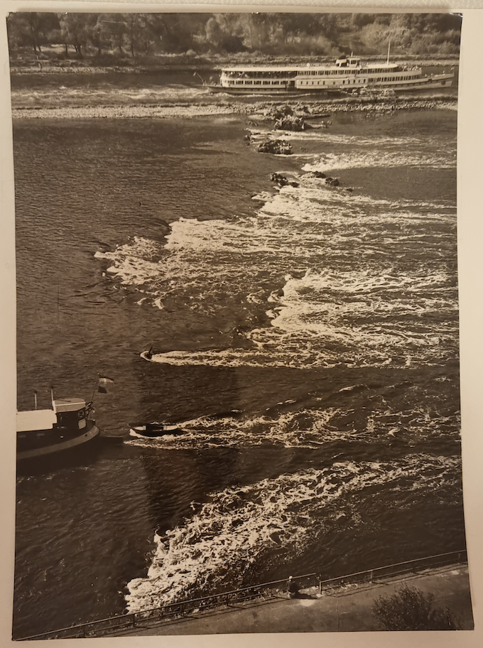 Die beiden Fahrrinnen am Binger Loch, ca. 1970