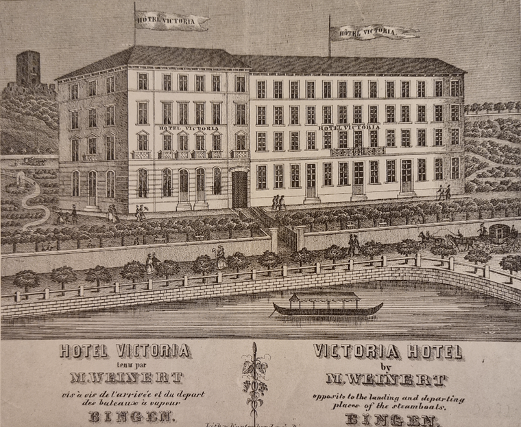 Hotel Victoria mit Hafen vor 1858.