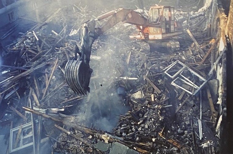 Das städtische Amtshaus und Fa. Thalisia nach dem Abbruch, 1974