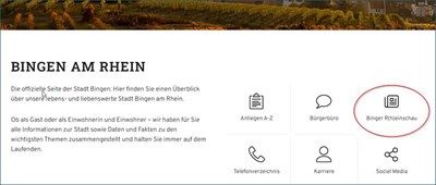 Über die Startseite von bingen.de gelangen Interessierte nun zum E-Paper der Binger R(h)einschau.