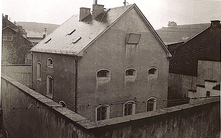 Das leerstehende Gefängnisgebäude im Jahre 1968