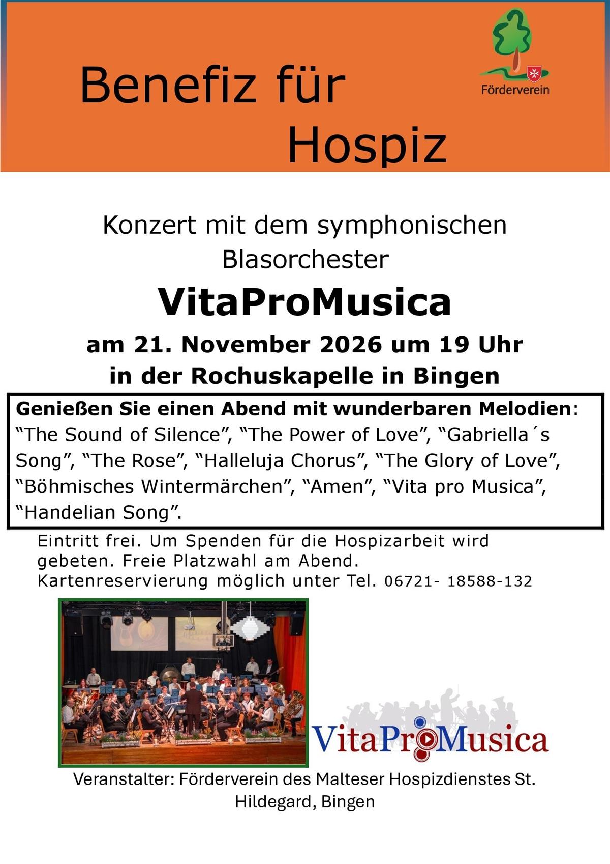 Benefizkonzert des Fördervereins des Malteser Hospizdienstes St. Hildegard e.V. Bingen