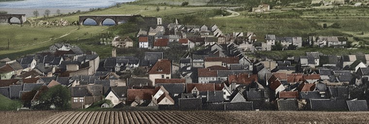 Kempten um 1950, koloriert.