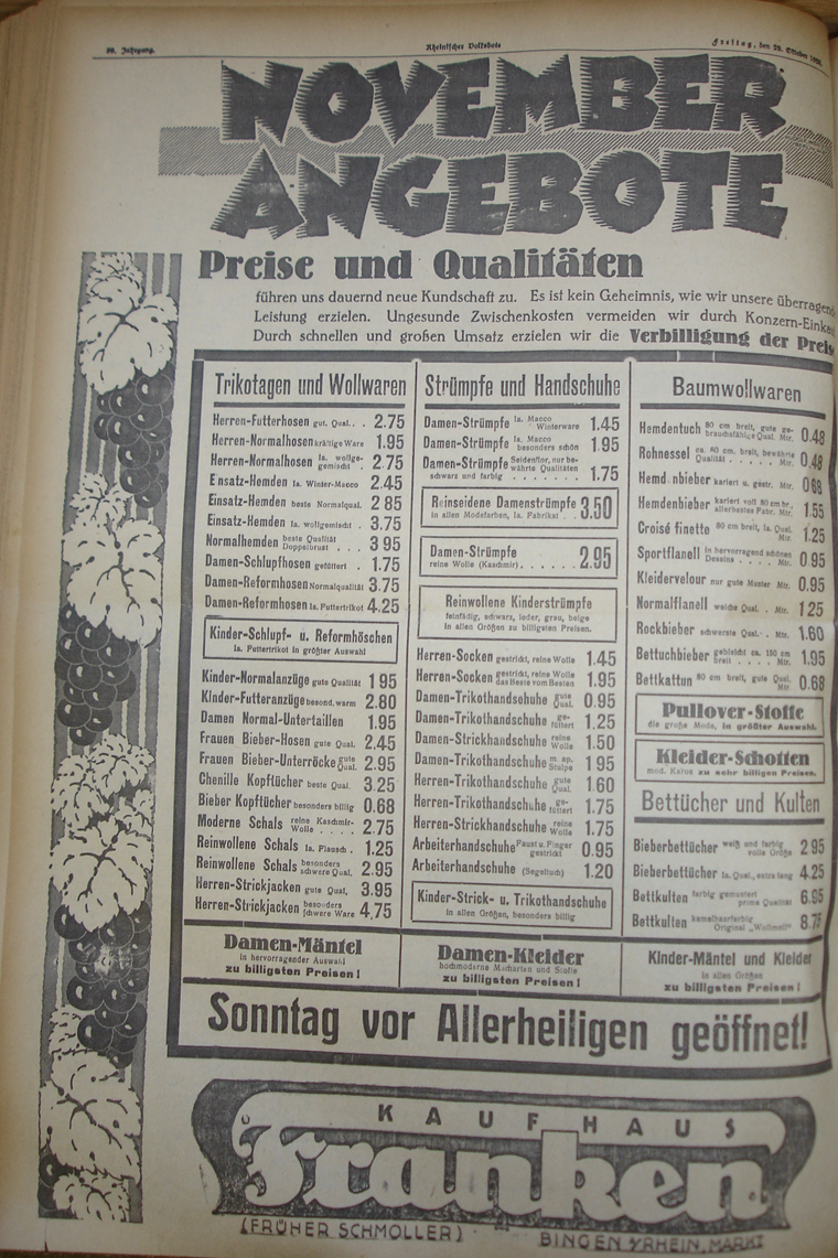 Auch vor Einführung des Winterschlussverkaufs gab es Rabatte - zeitlich passend auch am Mantelsonntag.