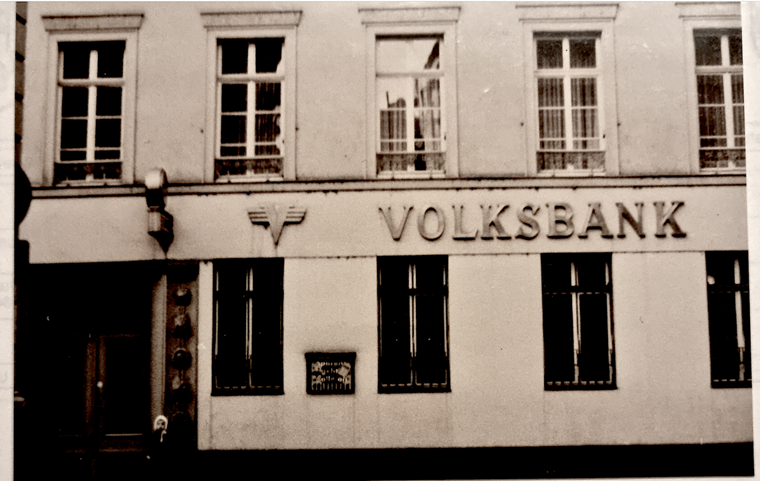Mainzer Volksbank, Mainzer Str. 3, ca. 1970.