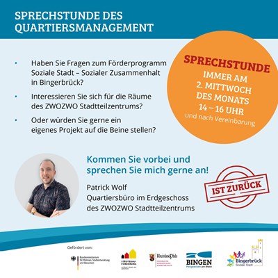 Sharepic Sprechstunde Quartiersmanagement
