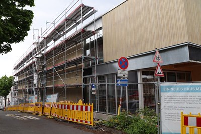 Ab dem 6. Mai soll ab auch das Gerüst in der Hildegardisstraße abgebaut werden.