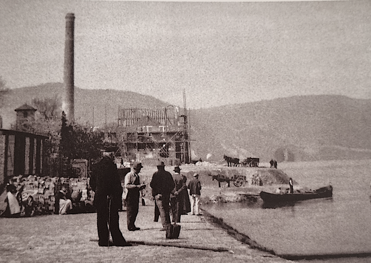 Uferaufschüttungen beim, Bau des Elektrizität-Werkes, 1897