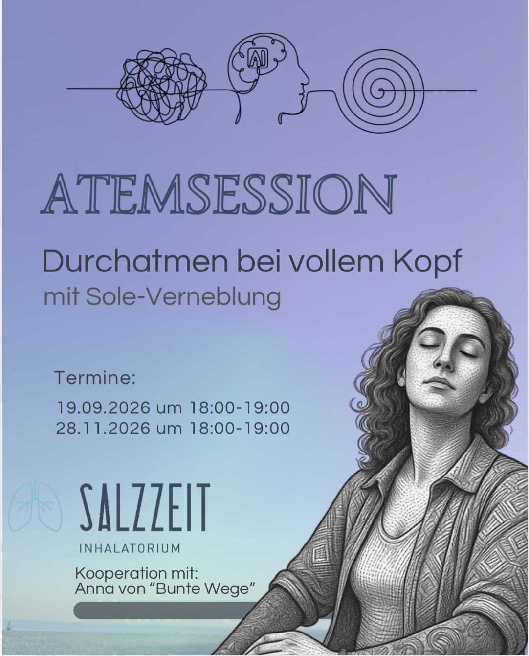 Durchatmen bei vollem Kopf -Atemsession im Sole-Nebel