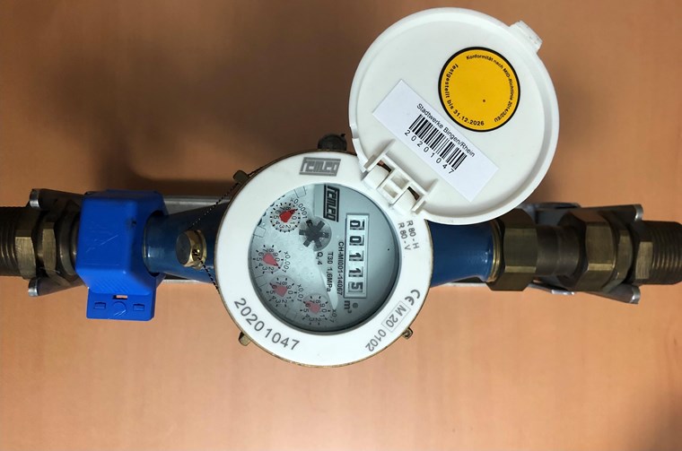 Hier sehen Sie eine Wasseruhr