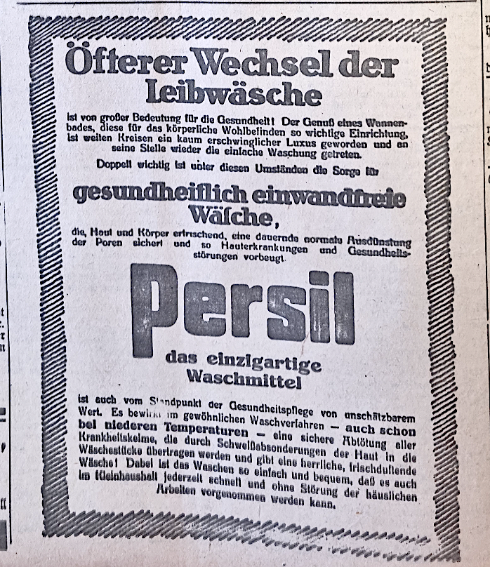 Persilwerbung aus dem Oktober 1923.