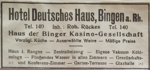 Eine Anzeige des Deutschen Hauses aus 1924.