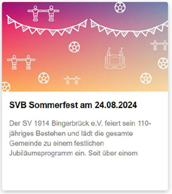 Sport- und Familienfest zum 110-jährigen Jubiläum des SV Bingerbrück