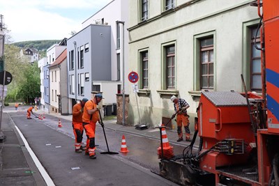 Laufende Sanierungsarbeiten in der Schloßbergstraße