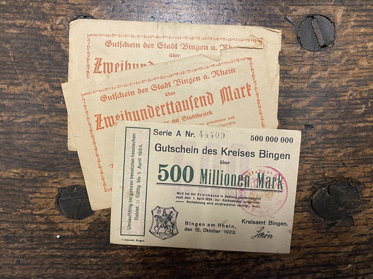 Binger Notgeld aus dem Jahre 1923.
