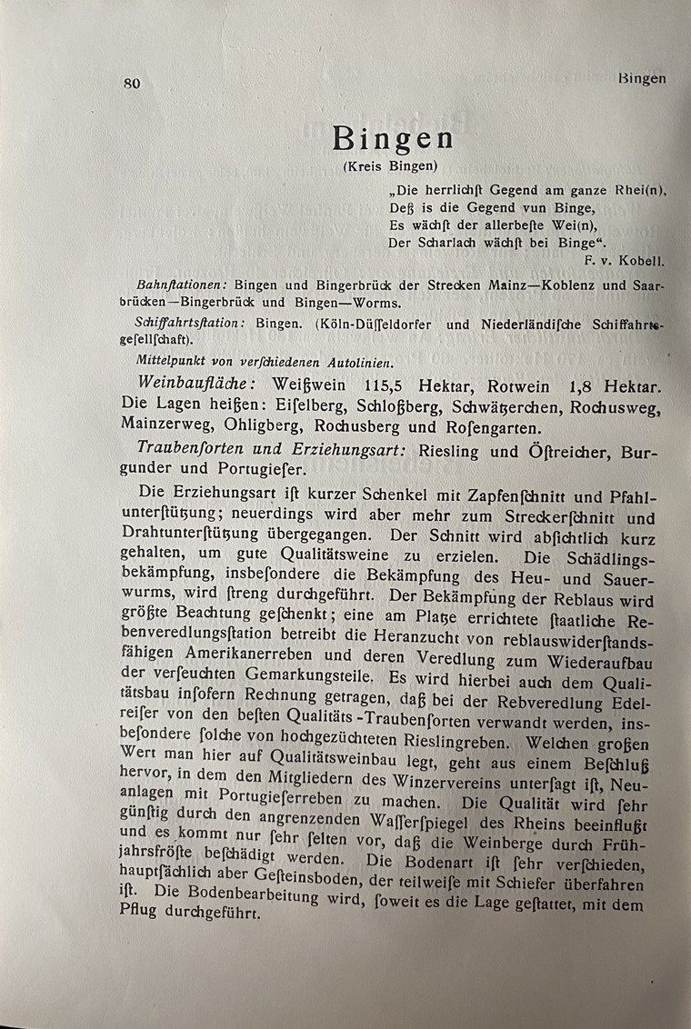Bingen (Innenstadt) in Die Rheinweine Hessens von 1927