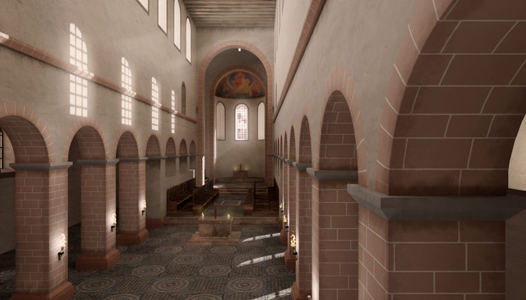 Visualisierung Hildegard-Kirche am Rupertsberg 