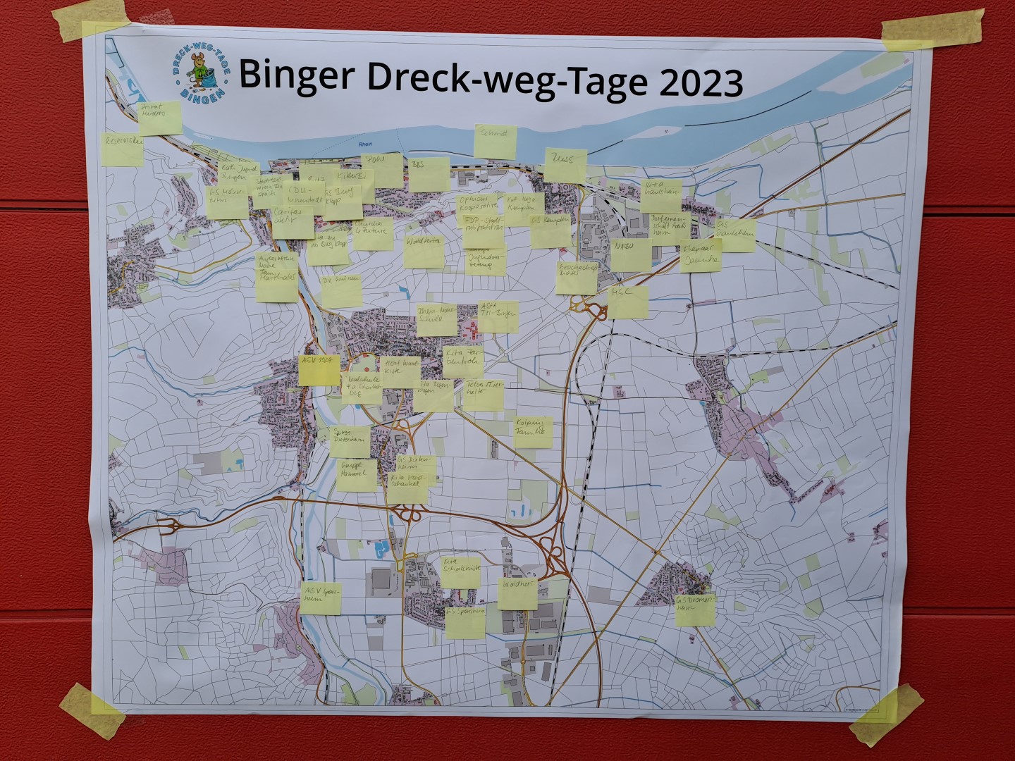An diesen Stellen wurde gesammelt.  |  Quelle: Stadt Bingen