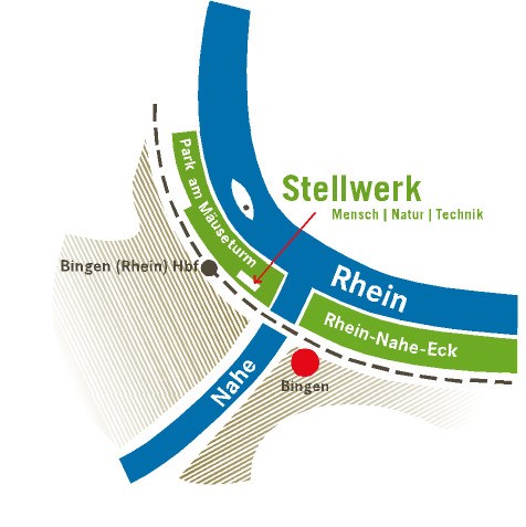 Lage des Stellwerks in Bingen