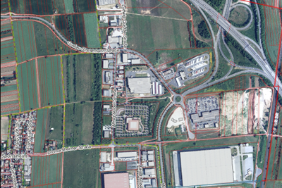 Luftbild mit Einzeichnung Grundstück.