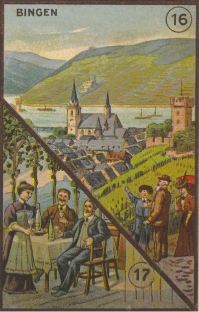 Ausschnitt aus dem Spielplan des Spiels „Rheinreise“ 1930.