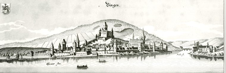 Stadtansicht Bingen im Jahr 1633 (Ausschnitt)