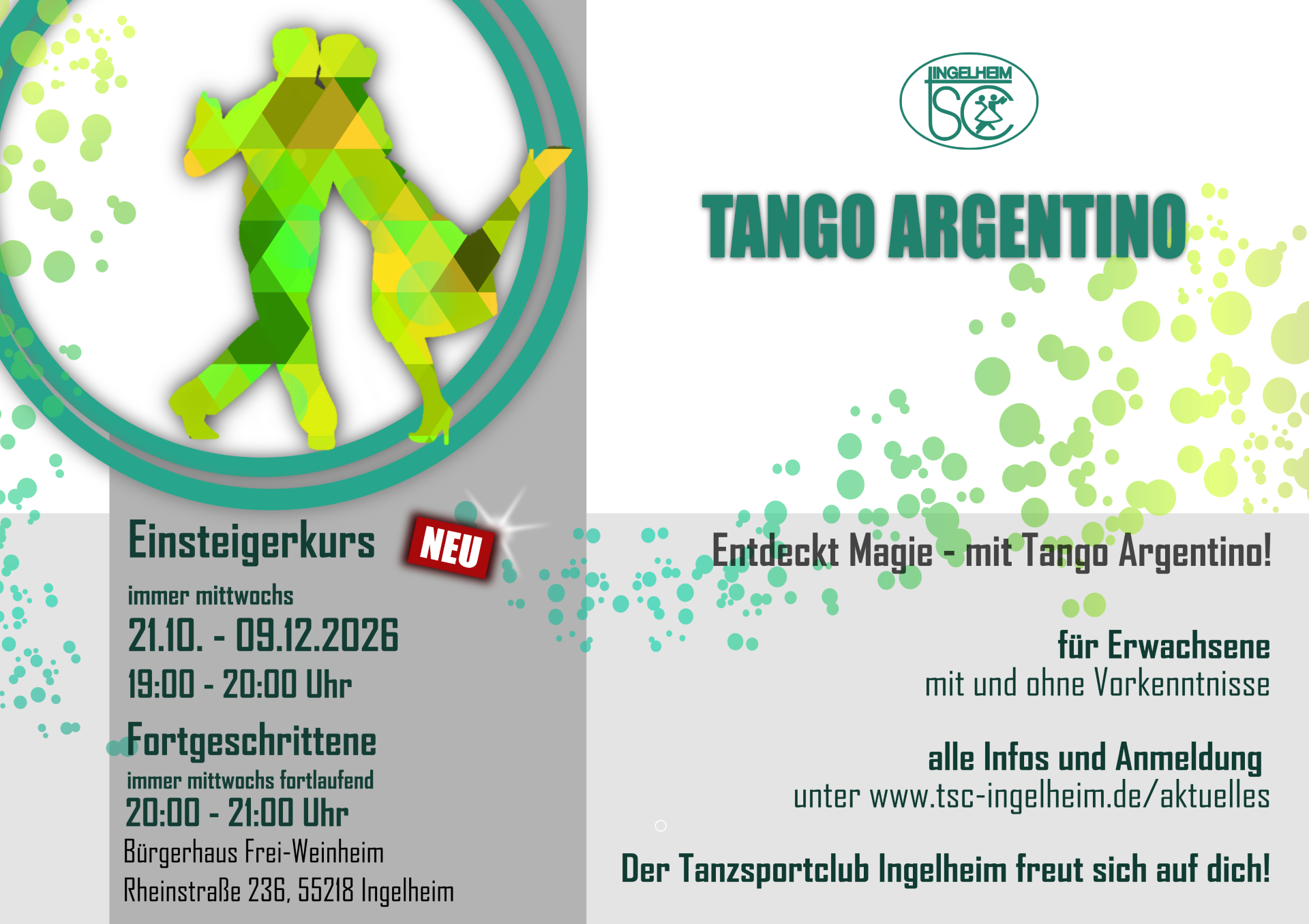 Tango Argentino - Einsteigerkurs beim TSC Ingelheim