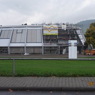 Die Büdesheimer Rundsporthalle (2015).  
