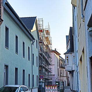 Blick in die Rheinstraße.  