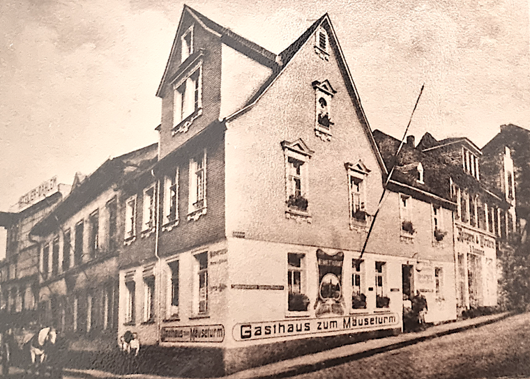 Gasthaus „Zum Mäuseturm“, ca. 1930.