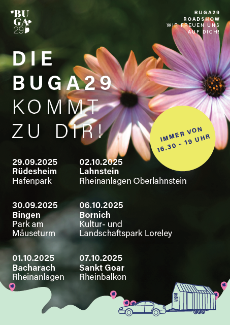 Das BUGA Mobil kommt am 30. September nach Bingen in den Park am Mäuseturm.