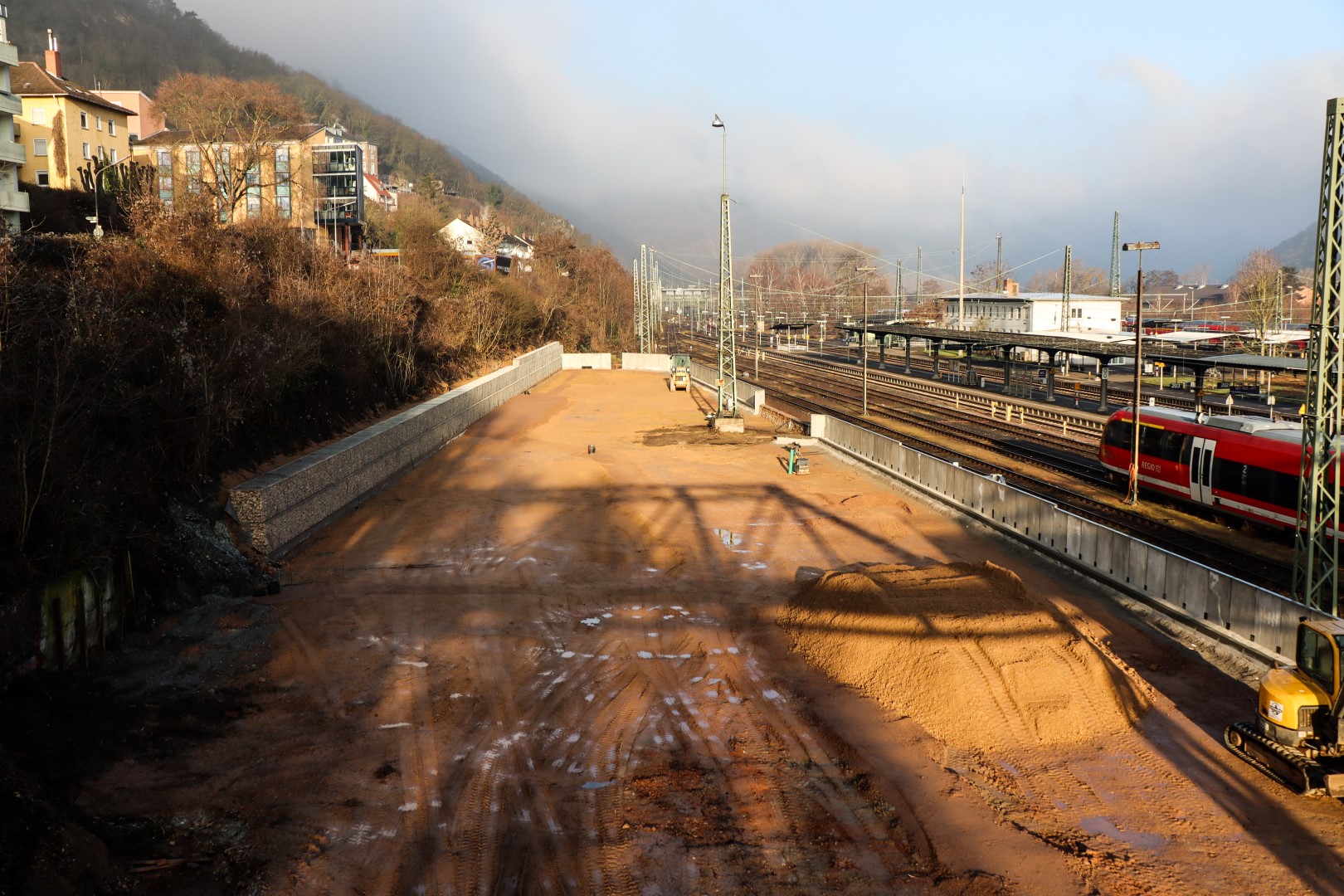 Hier entsteht die neue Park&Ride-Anlage am Hauptbahnhof Bingerbrück.  