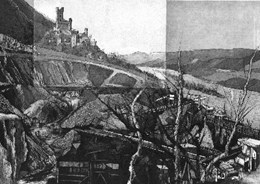 Johannes Birkhölzer: Ruine Sooneck, Aquatinta, 2000