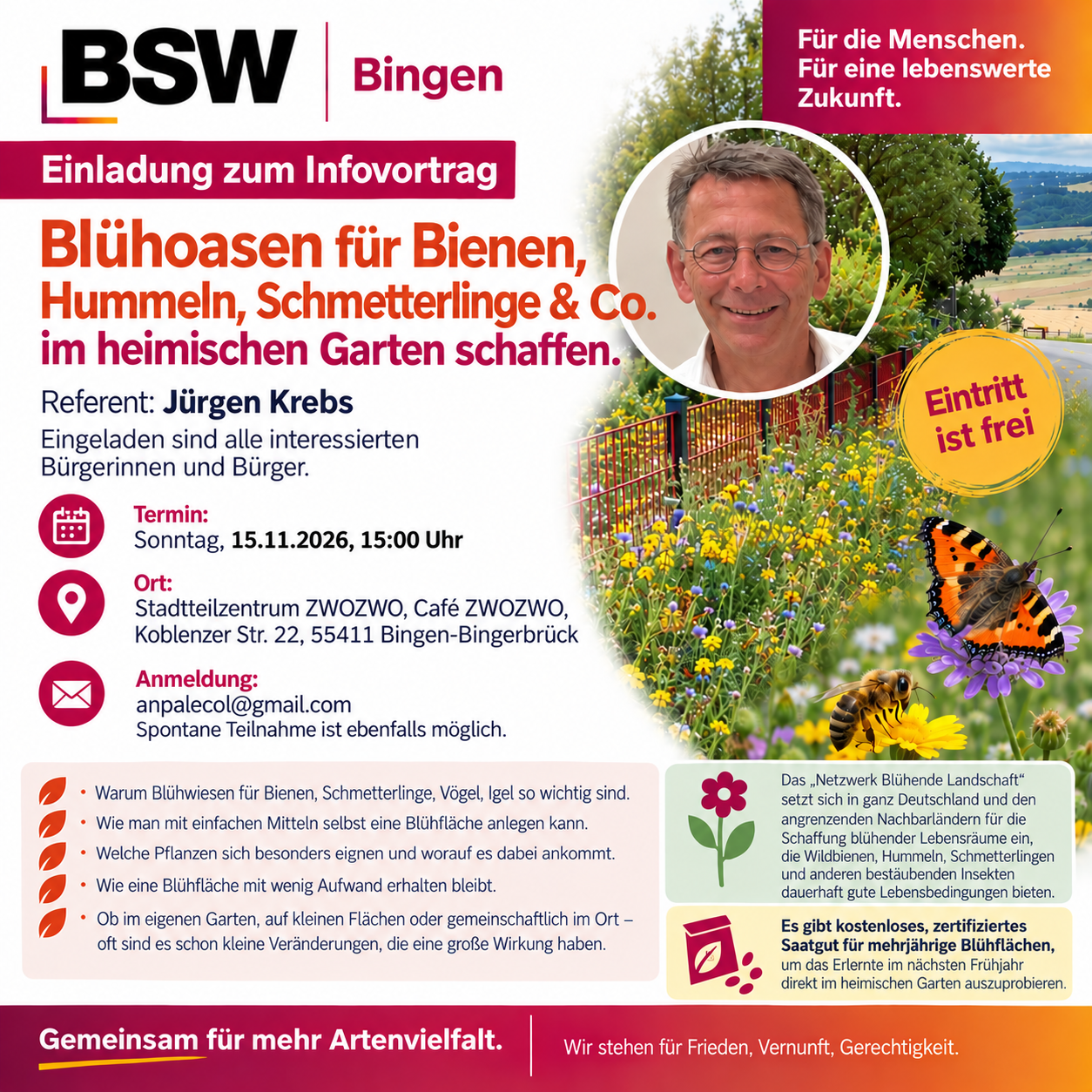 Blühoasen für Bienen, Hummeln, Schmetterlinge & Co. im heimischen Garten schaffen.